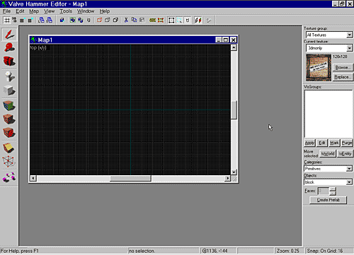 Интерфейс редактора карт Valve Hammer Editor